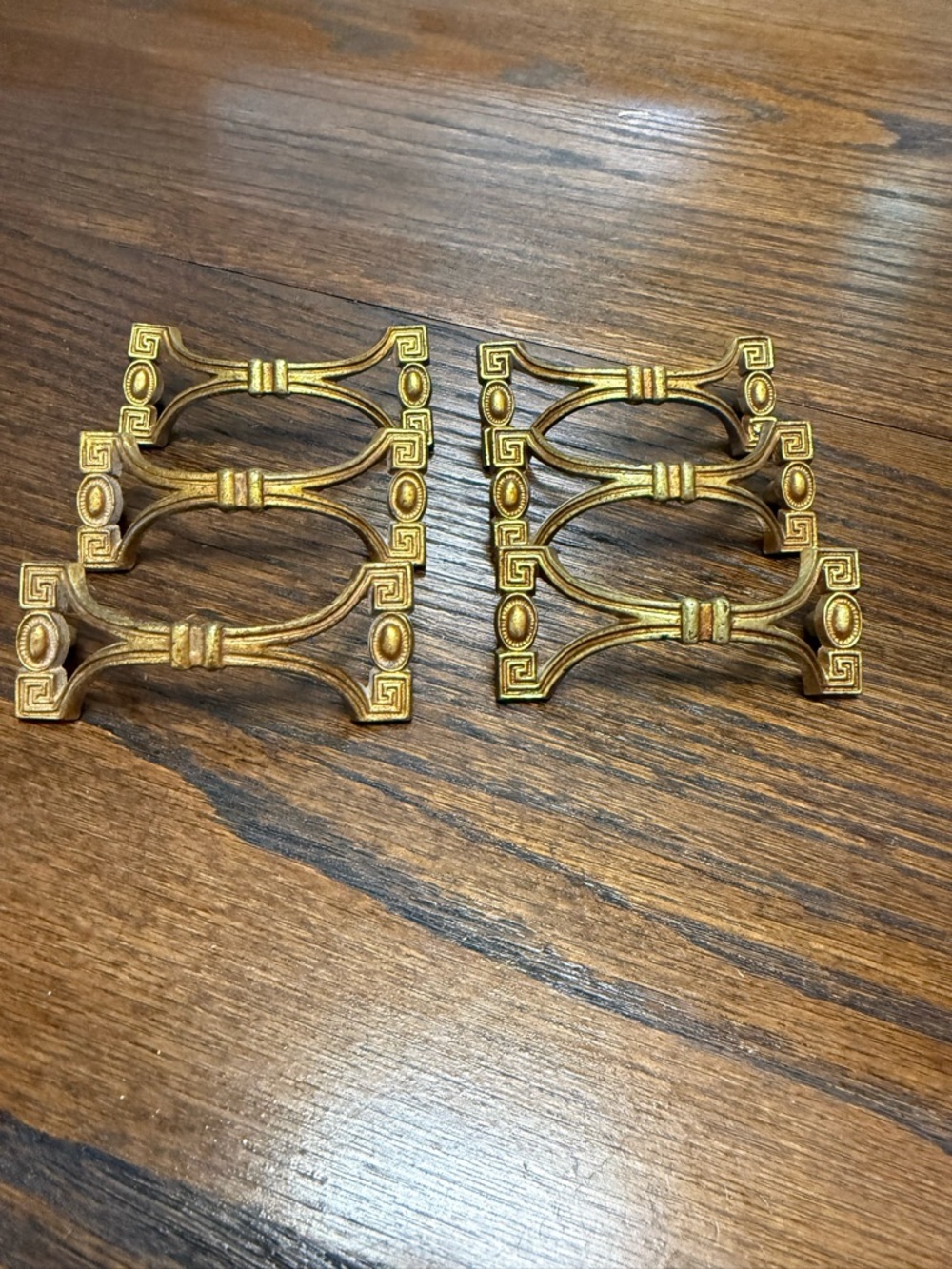 Gold Decorative Greek Key Drawer Pulls - Set of 6